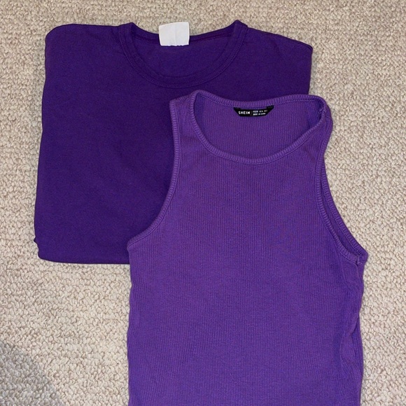 Purple Tshirt and Tank Top Combo - Picture 1 of 8